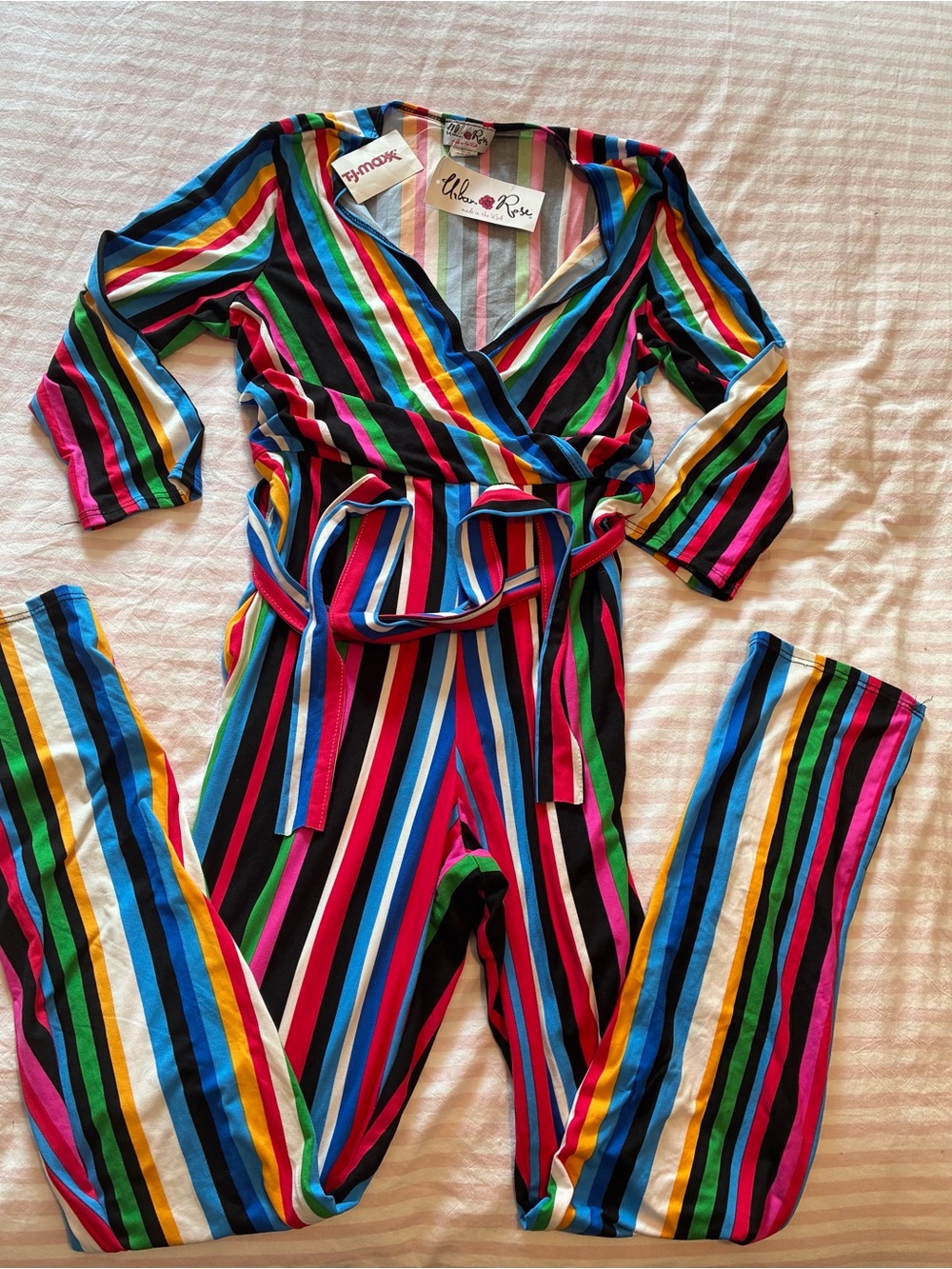 Elle + Rose Women’s Multicolor Striped One-Piece Jumpsuit